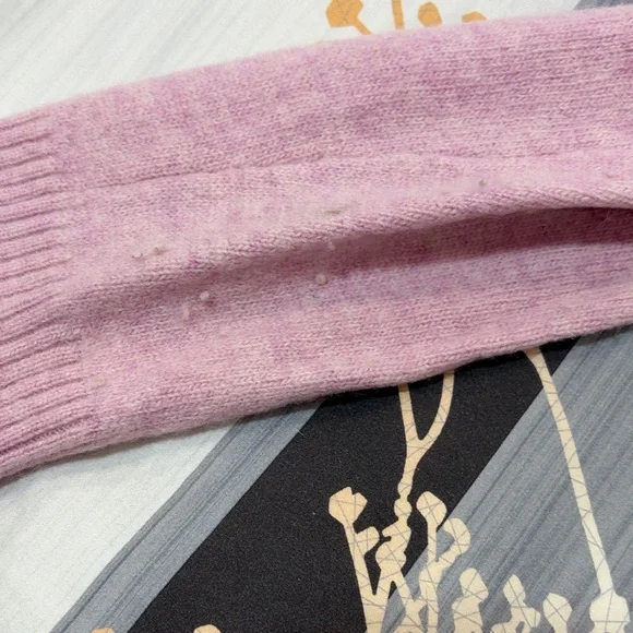 Ganni Pink and Yellow Graphic Crew Neck wool Sweater - Picture 8 of 8